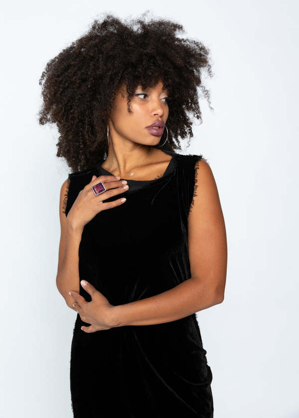 Jaga Kent Velvet Dress - Black | Garmentory
