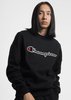 Champion Reverse Weave Black Sweatshirt with Script Applique - Thumbnail 1
