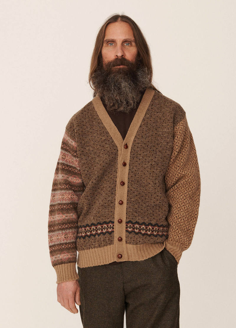 Jamiesons X YMC Fairisle Wool Knit Cardigan - Brown Multi | Garmentory