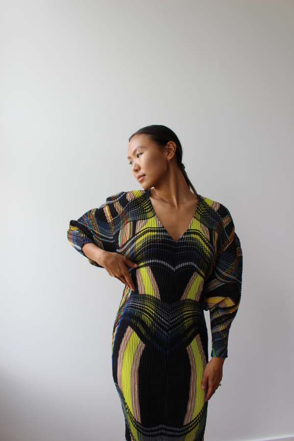 Julia Heuer Linus Pleated Dress - Argo