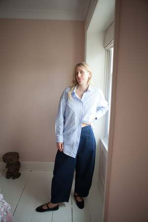 Monica cordera Cordera Curved Leg Pants - Denim | Garmentory