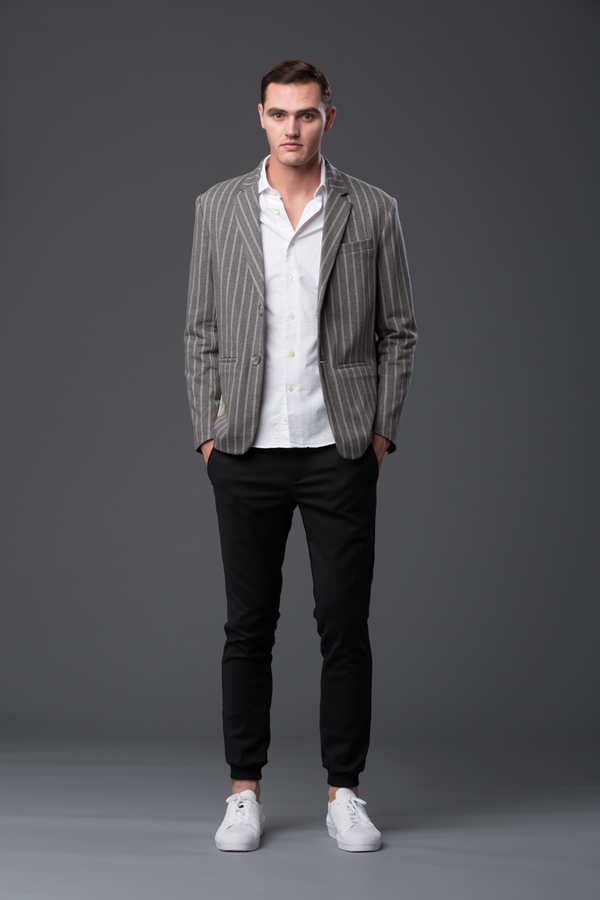 GARCIAVELEZ - Pinstripe Scafolded Blazer (EXCLUSIVE) GARCIAVELEZ - Pinstripe Scafolded Blazer (EXCLUSIVE)