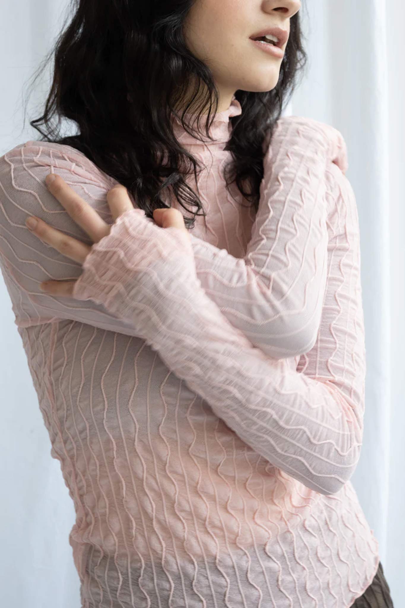 blush mesh top