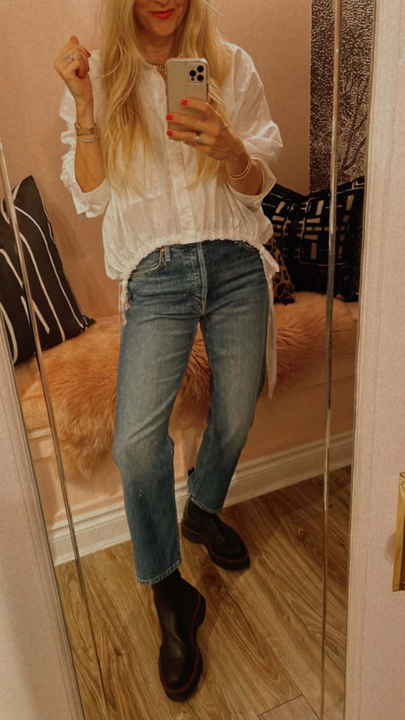MOTHER Stretch cotton jeans リング カスタム Cher Mom Jean – Jordache
