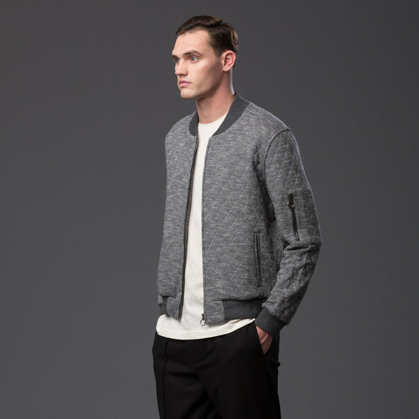KRAMMER & STOUDT - Dean Knit Bomber - Grey Quilted KRAMMER & STOUDT - Dean Knit Bomber - Grey Quilted