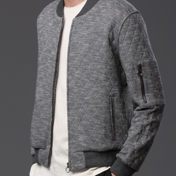 KRAMMER & STOUDT - Dean Knit Bomber - Grey Quilted KRAMMER & STOUDT - Dean Knit Bomber - Grey Quilted