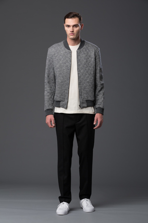 KRAMMER & STOUDT - Dean Knit Bomber - Grey Quilted KRAMMER & STOUDT - Dean Knit Bomber - Grey Quilted