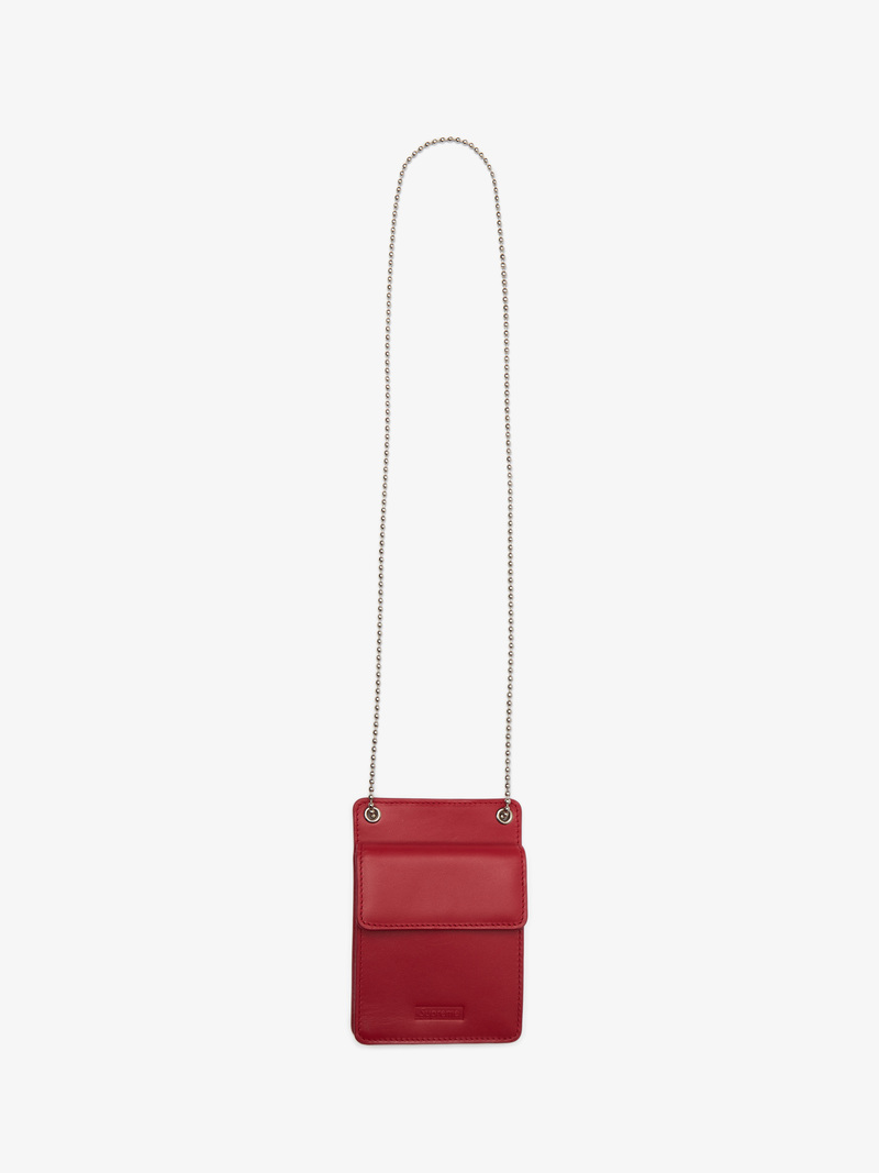 Supreme Leather On Chain Wallet - Red | Garmentory