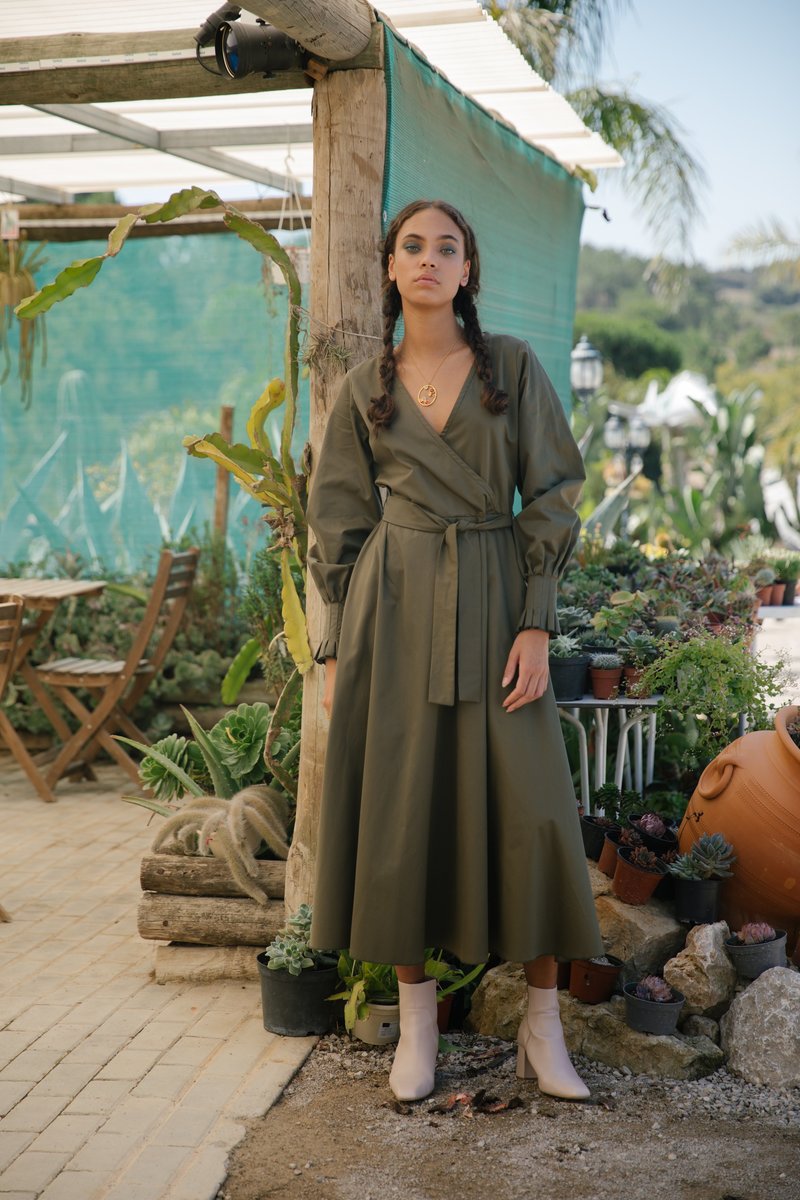 SIZ CELSIANA DRESS - ARMY GREEN SIZ CELSIANA DRESS - ARMY GREEN