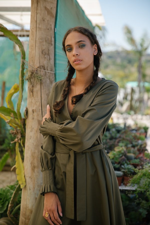 SIZ CELSIANA DRESS - ARMY GREEN SIZ CELSIANA DRESS - ARMY GREEN