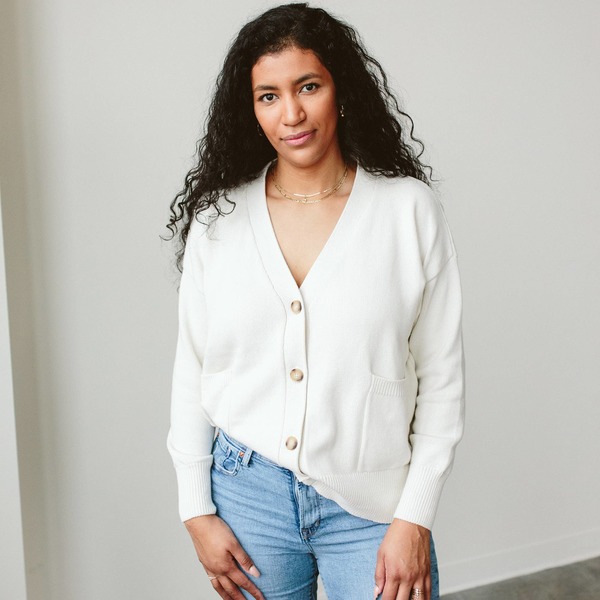 Cloud Knit Button Front Cardigan Top Goumi Organic Knit Button-Up