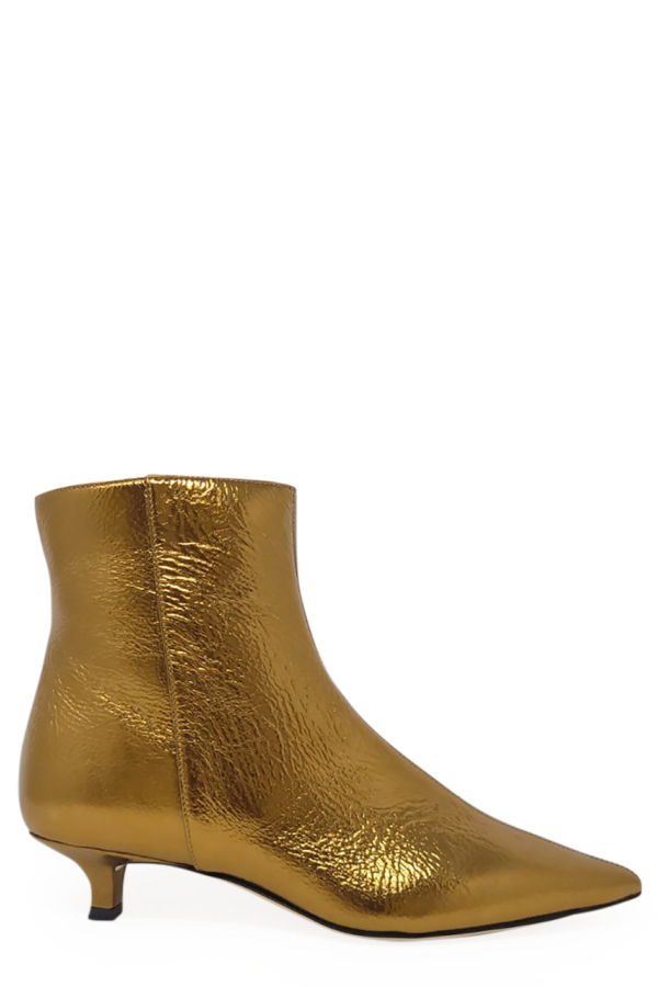 Prosperine Bronze Kitten Heel Ankle Boots - Bronze
