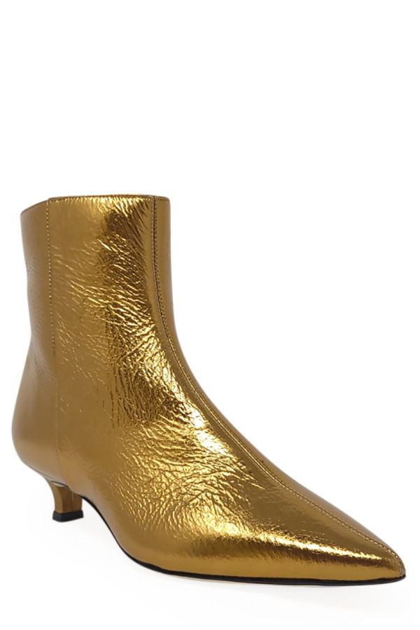 Prosperine Bronze Kitten Heel Ankle Boots - Bronze