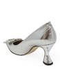 Prosperine Silver Leather Kitten Heel Pump - Silver - Thumbnail 2
