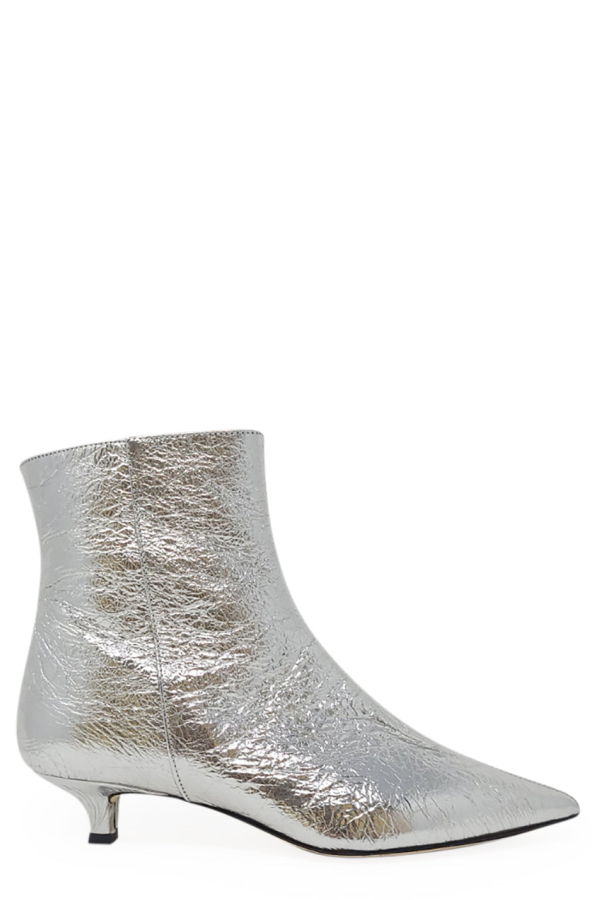 Prosperine Kitten Heel Ankle Boot - Silver