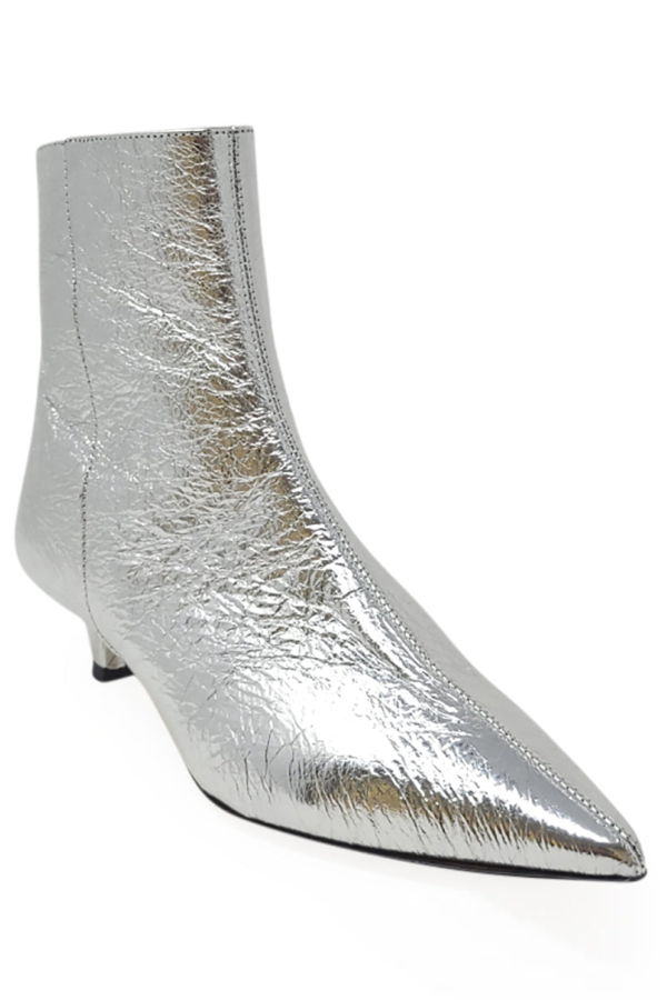 Prosperine Kitten Heel Ankle Boot - Silver