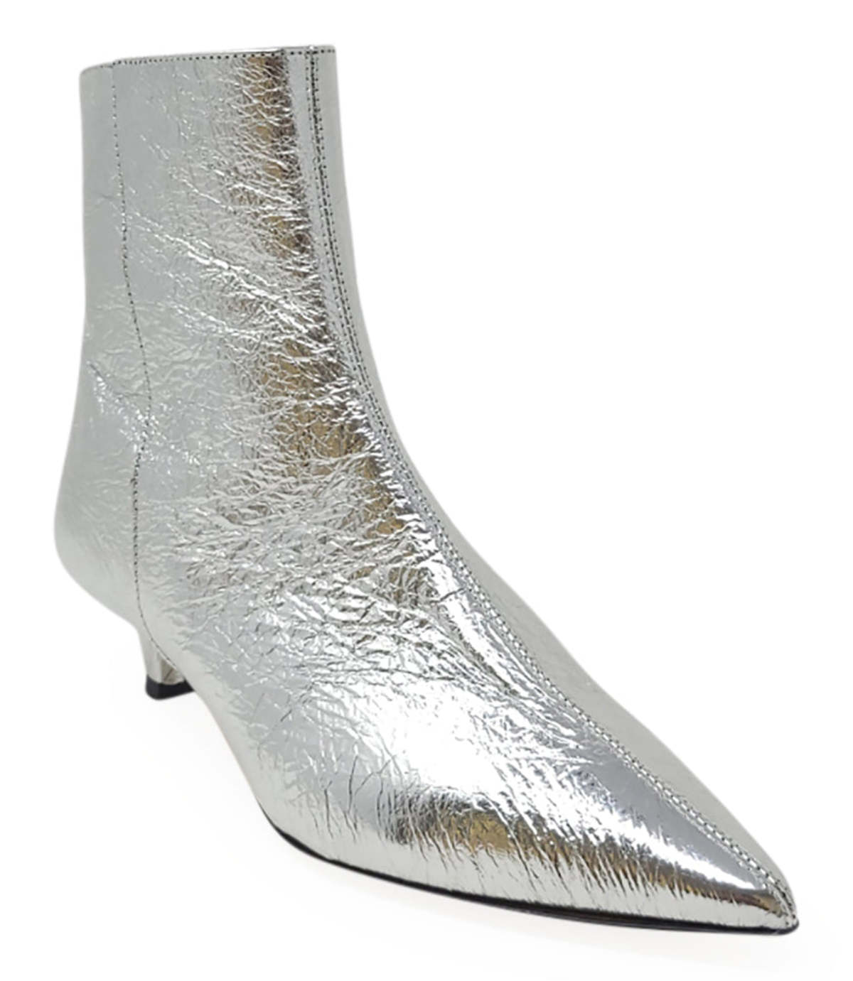 Prosperine Kitten Heel Ankle Boot - Silver - Image 2 of 4