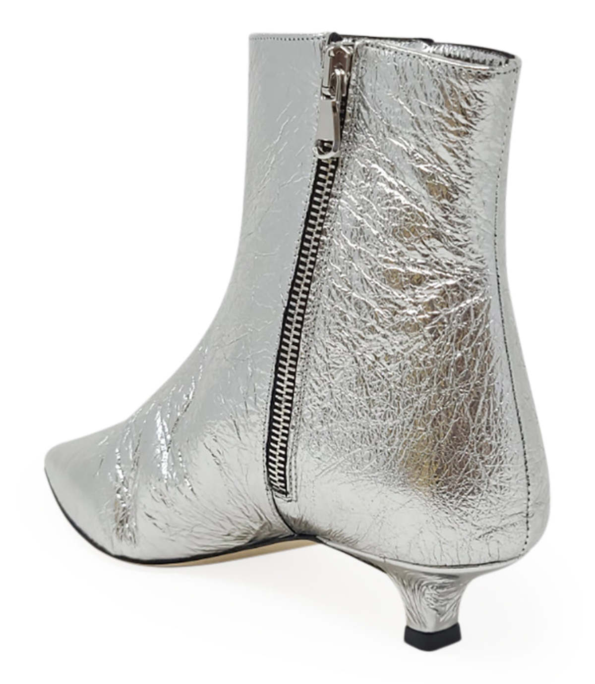Prosperine Kitten Heel Ankle Boot - Silver - Image 3 of 4