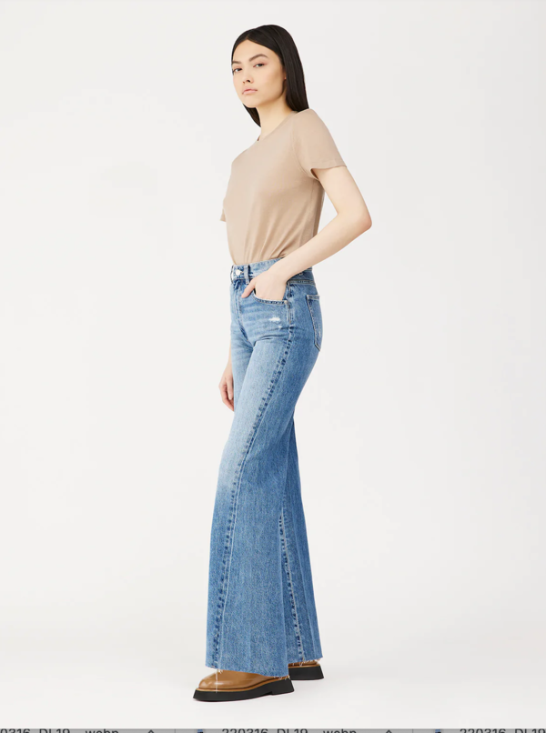 DL1961 Hepburn Wide Leg High Rise - Bedford Blue | Garmentory