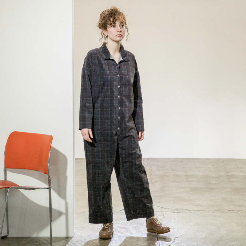 Album Di Famiglia Tartan Velvet Jumpsuit - Grey Album Di Famiglia Tartan Velvet Jumpsuit - Grey