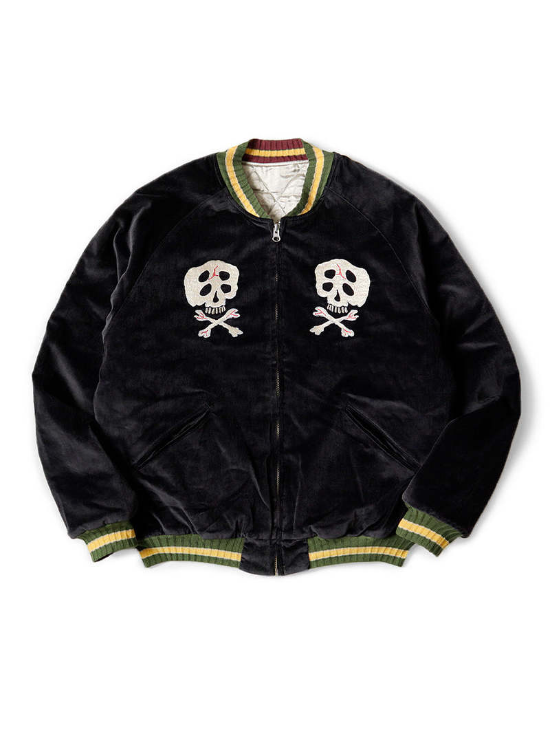 Kapital Sulfer Dyed Velvet Souvenir Jacket - Rain Skull