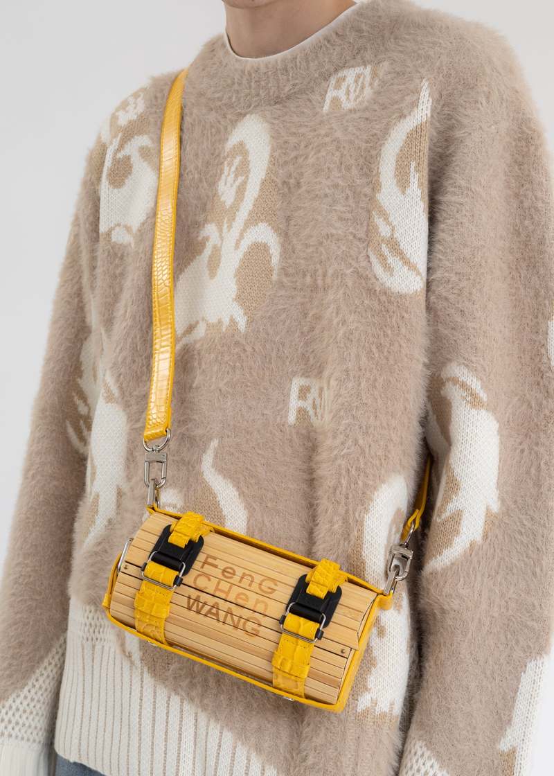 Feng Chen Wang Croc Small Bamboo Bag - Yellow | Garmentory