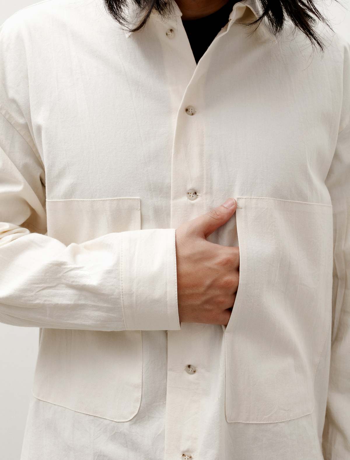 Polyploid Mens A Shirt Jacket - Off White | Garmentory