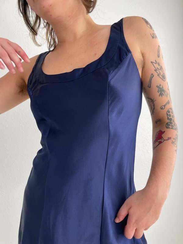 Vintage Victoria's Secret slip dress - navy | Garmentory