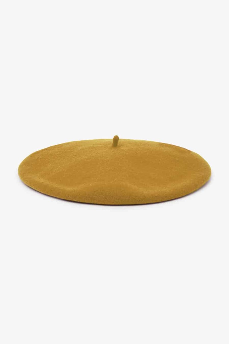 NEW RITA ROW women\'s wool beret in mustard Rita Row Wool Beret - Mustard + Pale Blue | Garmentory main image 2