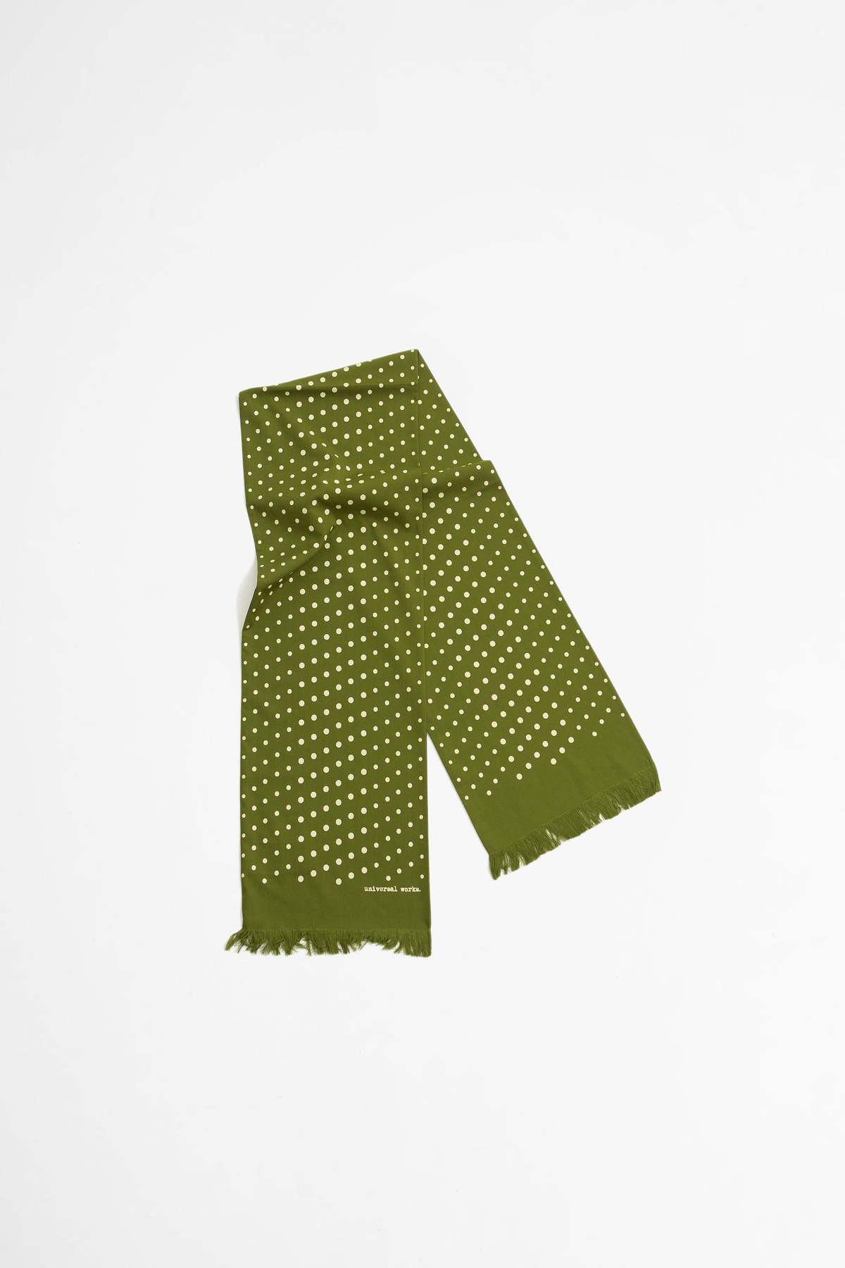 Universal Works Short Scarf Dot Print Green Garmentory