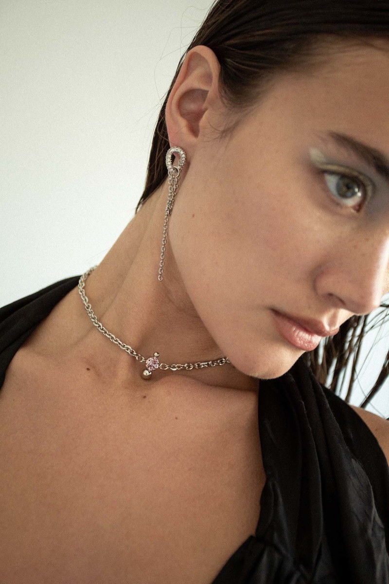 【Justine Clenquet】大人気★NATE ネイトチョーカー シルバー Justine Clenquet Nate Choker | Garmentory
