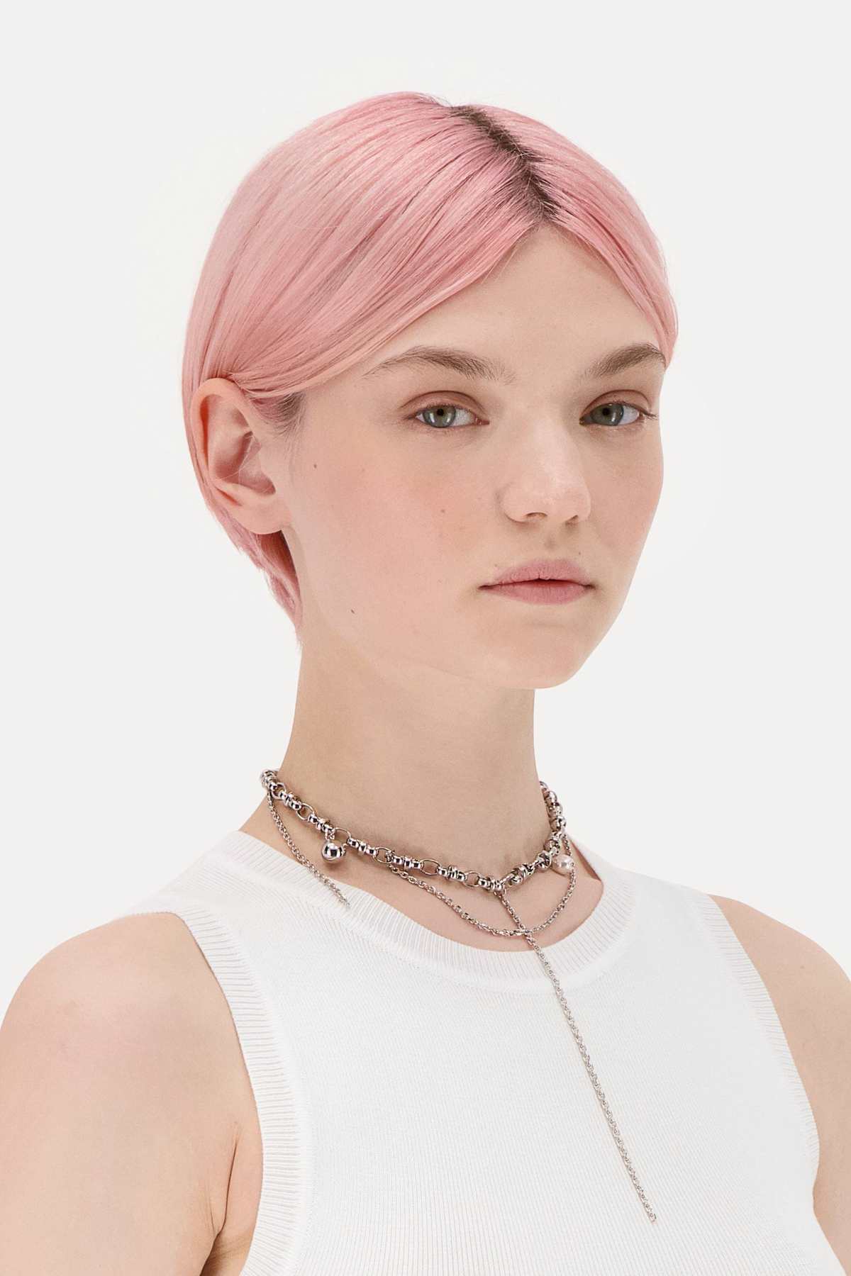 Justine Clenquet SSENSE限定 Winonaネックレス Justine Clenquet Winona Necklace - Off-white crystal pearl