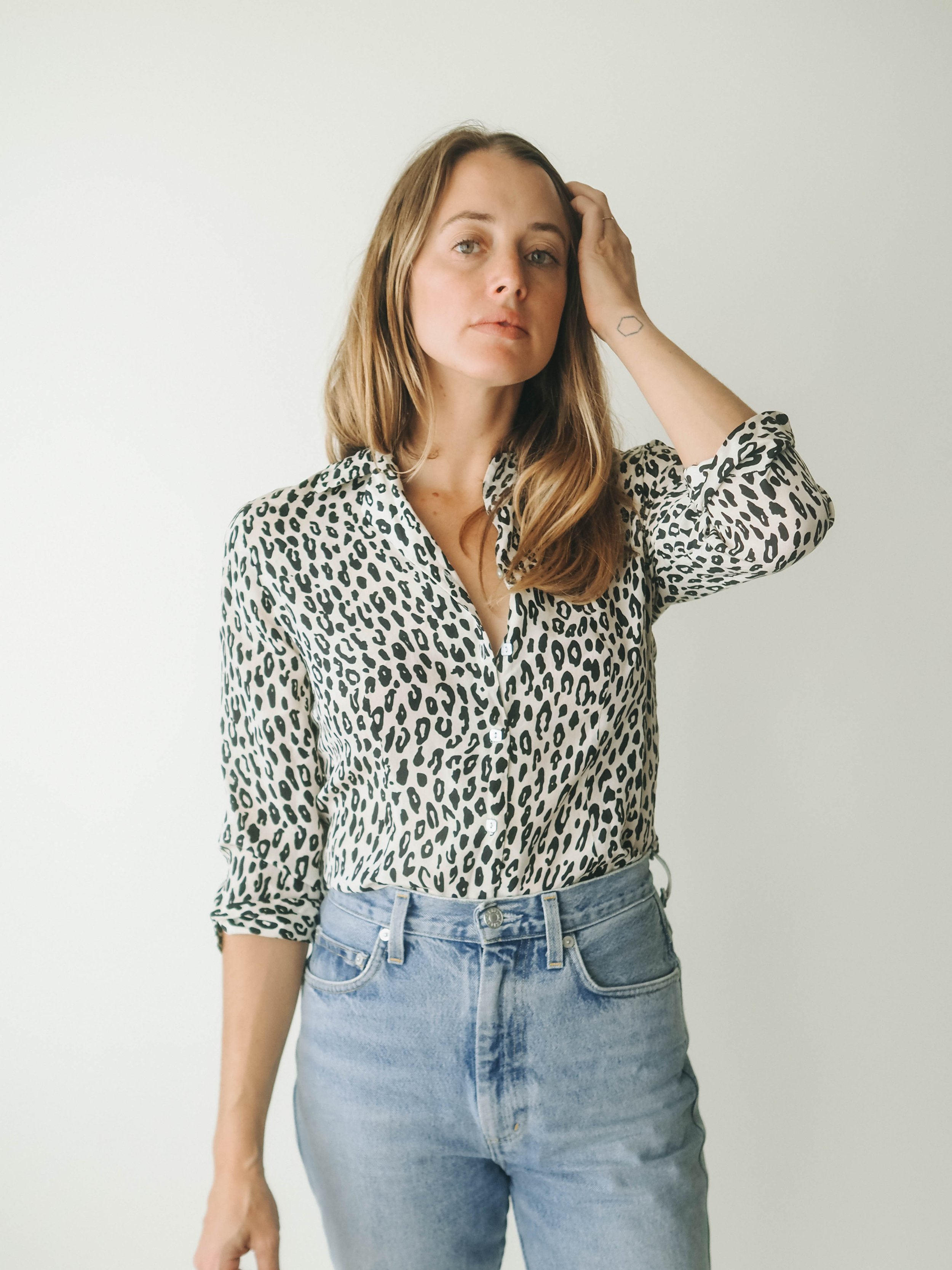 Vintage Silk Top Leopard Print Garmentory