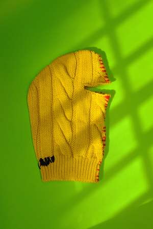Marni Cable Knit Balaclava - Yellow Wool | Garmentory