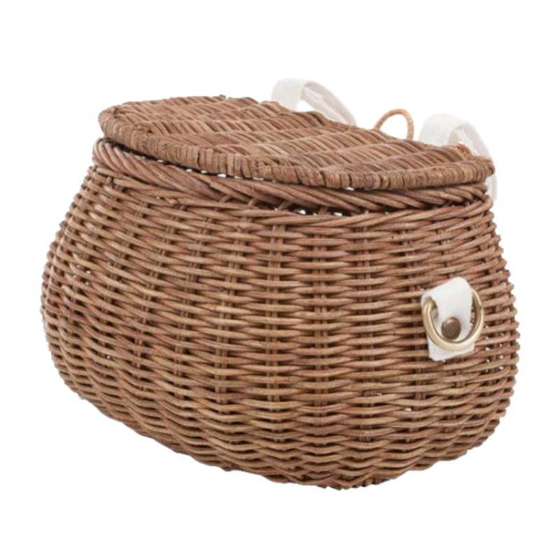 Kids Olli Ella Mini Chari Straw Natural Bag Brown Garmentory