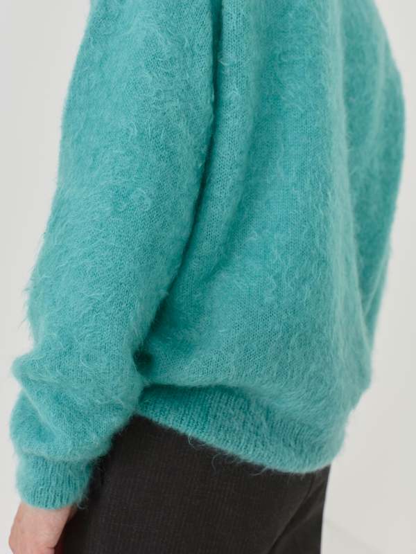 【美品】AURALEE BRUSHED SUPER KID MOHAIR Auralee Brushed Super Kid Mohair Knit P/O Blue