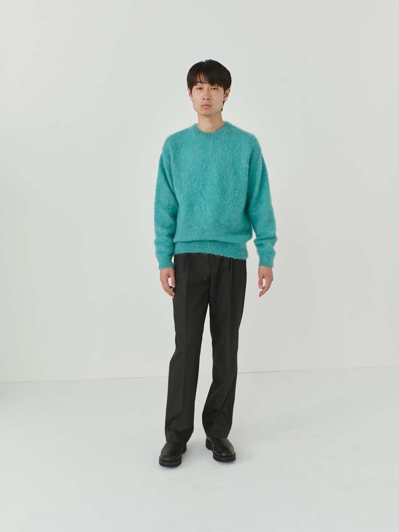 Auralee BRUSHED SUPER KID MOHAIR KNIT P/O - DARK BROWN