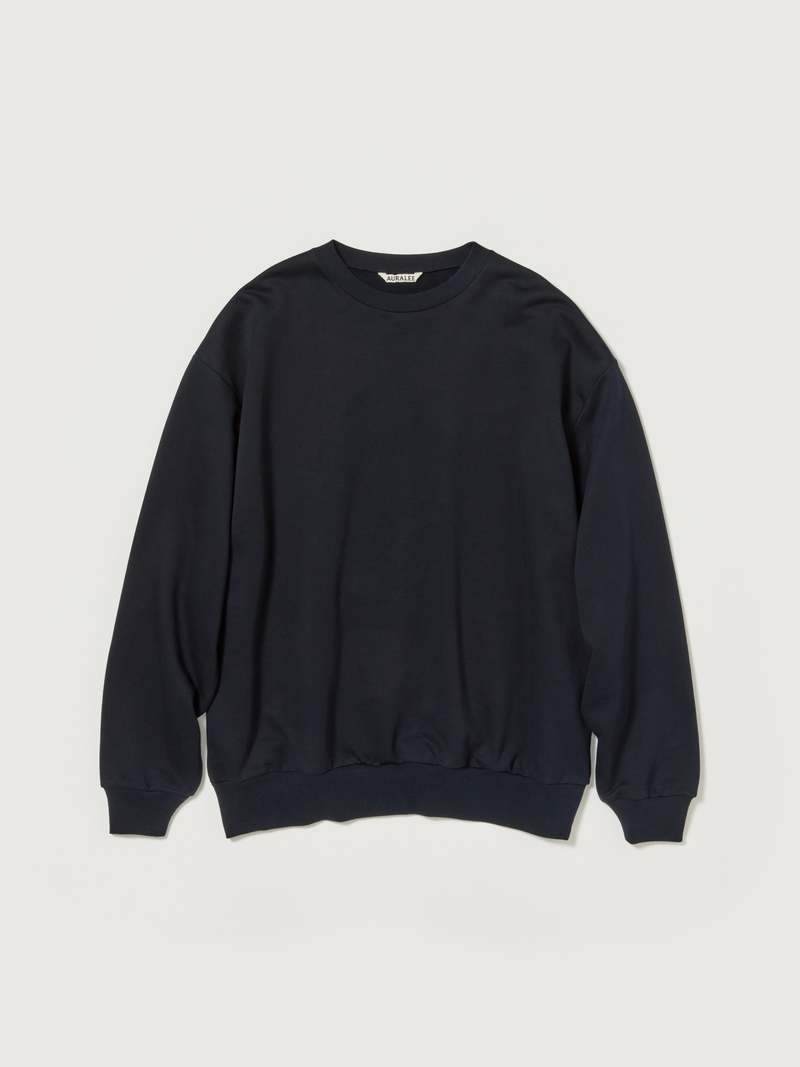 【人気】オーラリー★ELASTIC HIGH GAUGE SWEAT ネイビー AURALEE elastic high gauge sweat ネイビー