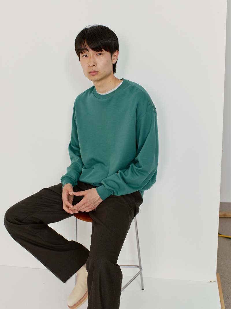 AURALEE elastic high gauge sweat ネイビー