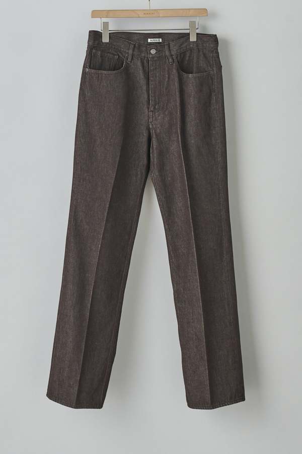 Auralee Hard Twist Denim 5p Pants - Brown | Garmentory