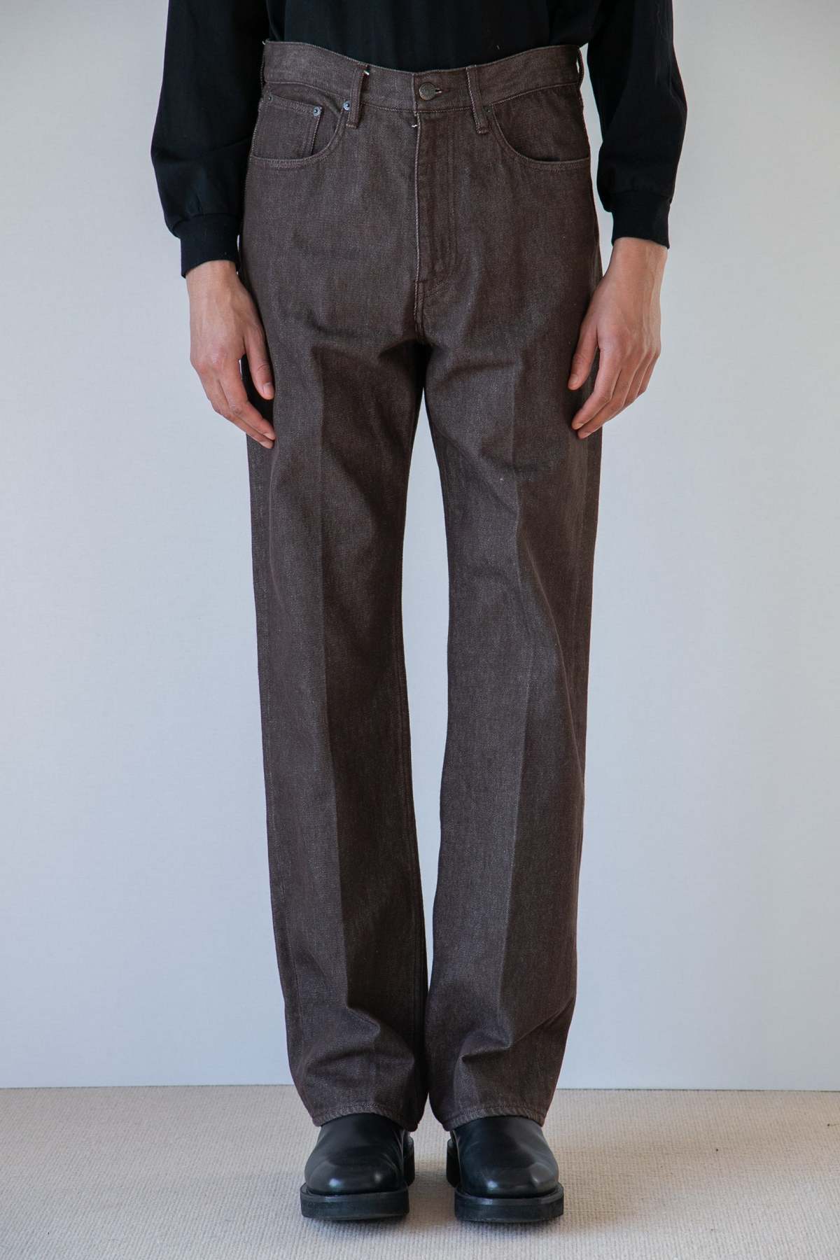 Auralee Hard Twist Denim 5p Pants - Brown | Garmentory