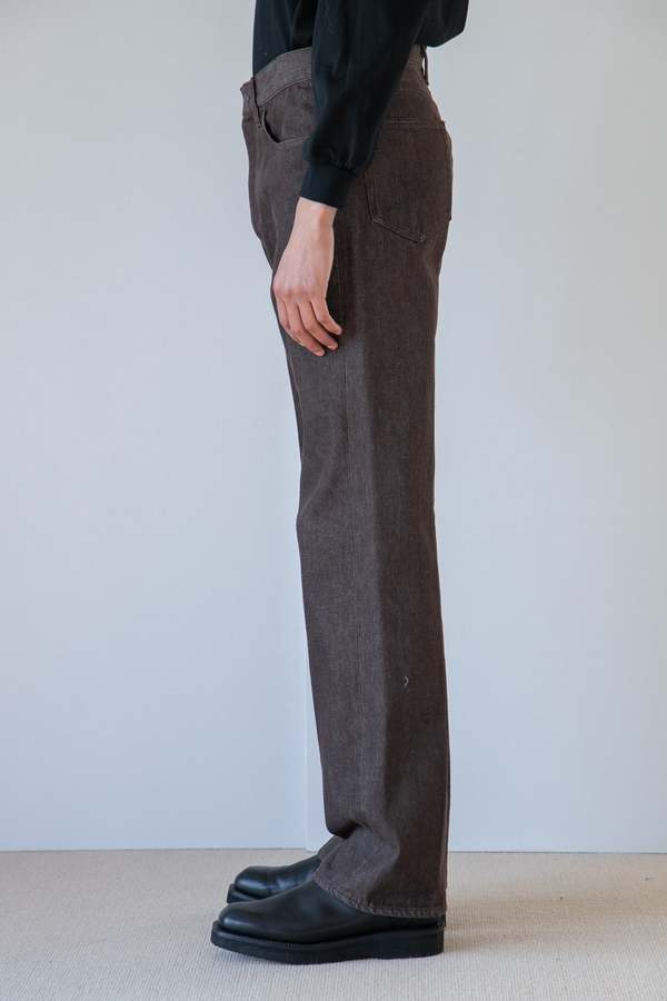 Auralee Hard Twist Denim 5p Pants - Brown | Garmentory