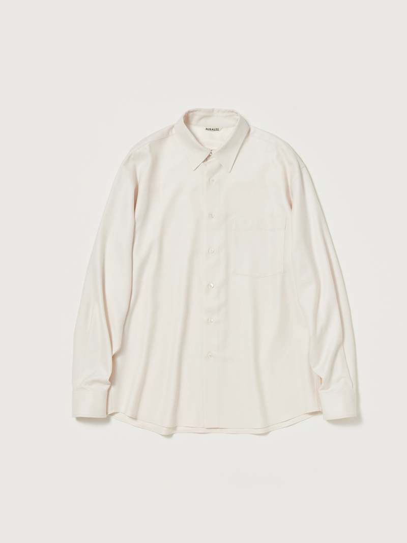 Auralee SUPER LIGHT WOOL SHIRTS - IVORY WHITE | Garmentory