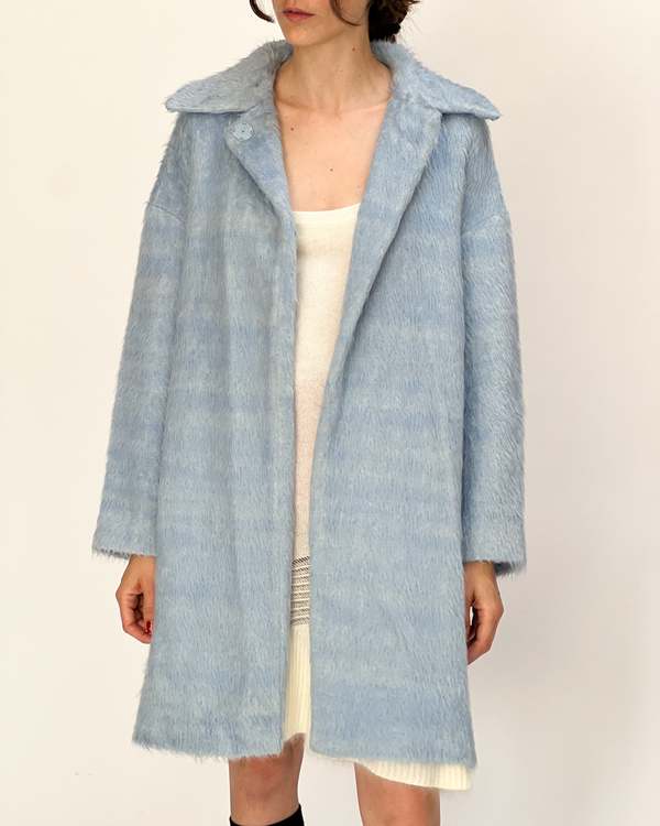 Sportmax Mohair Coat Baby Blue Garmentory