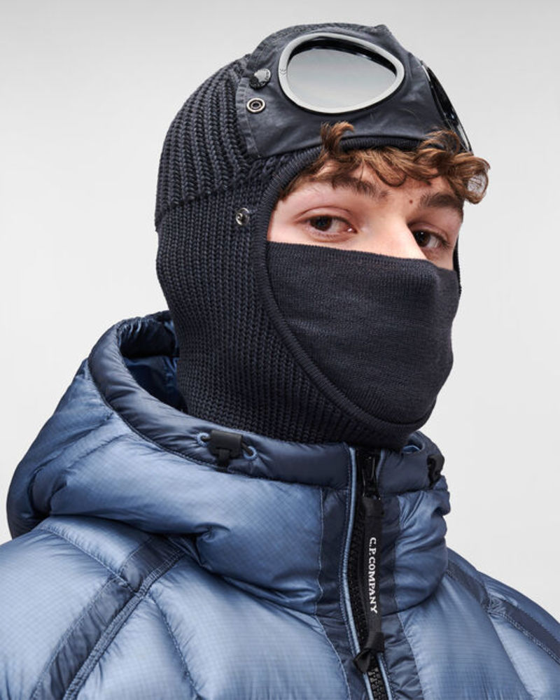 CP company Extra Fine Merino Wool Goggle Balaclava Dark Fog Grey