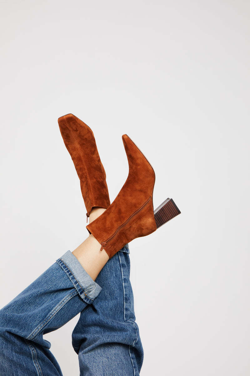 INTENTIONALLY Dallas Heeled Boot Whiskey Suede Garmentory