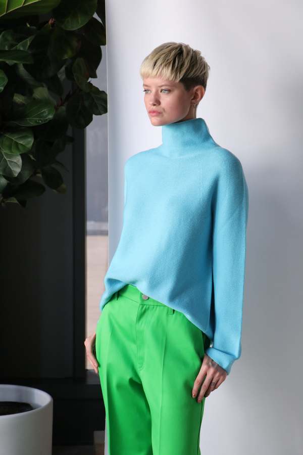 Christian Wijnants Kolkatas Turtleneck Sweater Aqua Garmentory