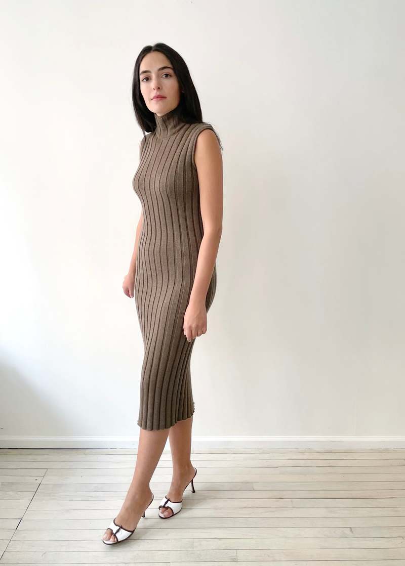 fendi dress brown Vintage Knit - Color:Charcoal Gray