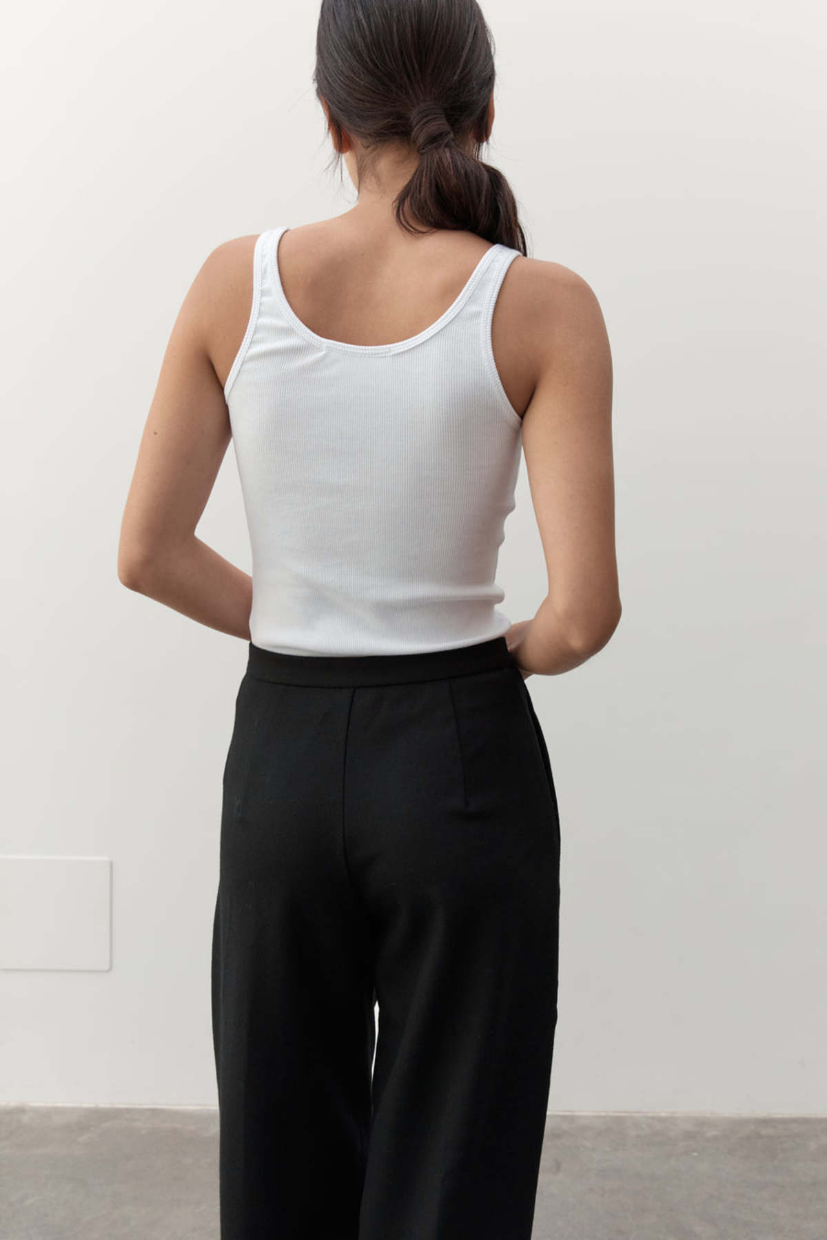 Mineral Dye Rib Tank Top Pe5 Shitake