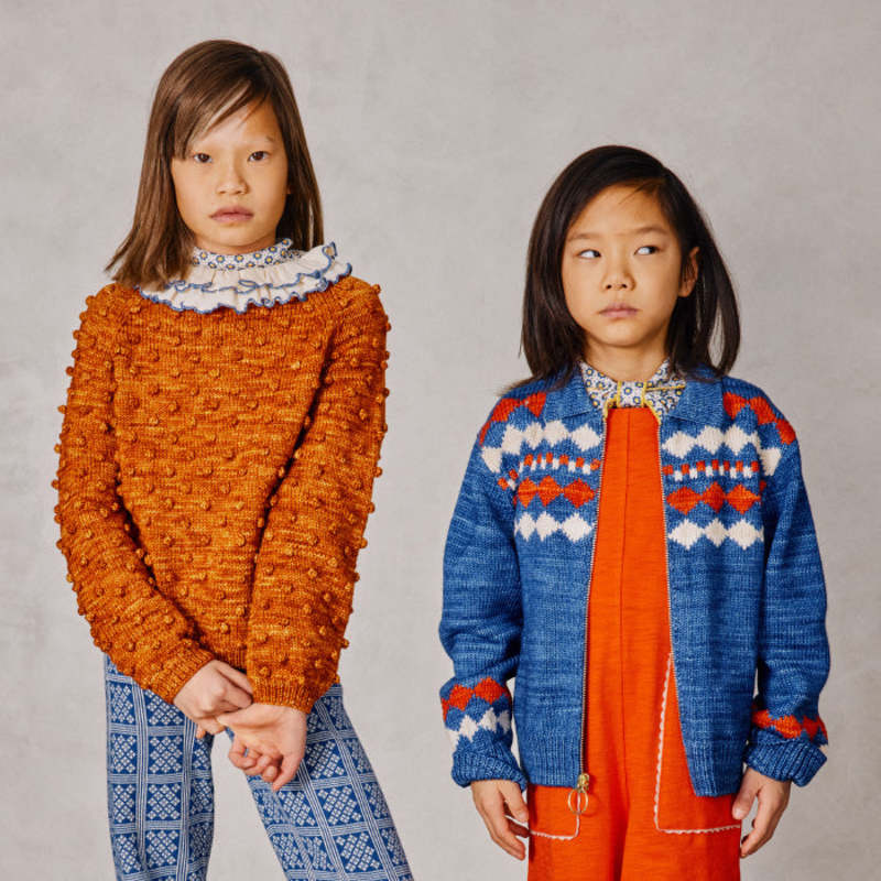 Misha & Puff Child Blizzard Zip Cardigan - Blueberry | Garmentory 